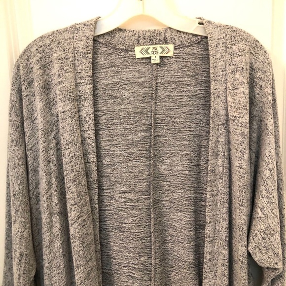 2/$15 Pink Rose - Gray Cardigan - Picture 4 of 6